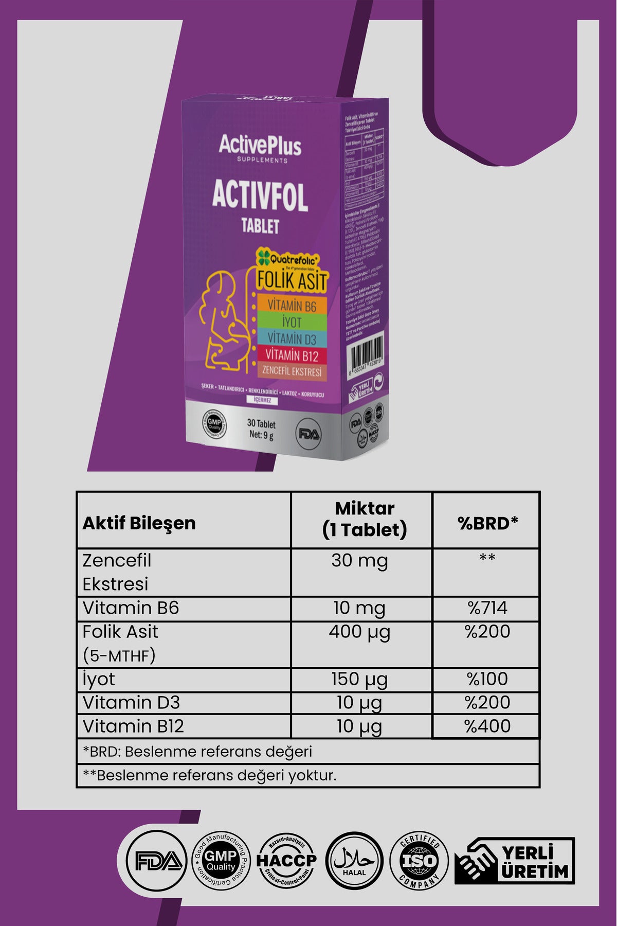 Activeplus Activefol Folik Asit 30 Tablet