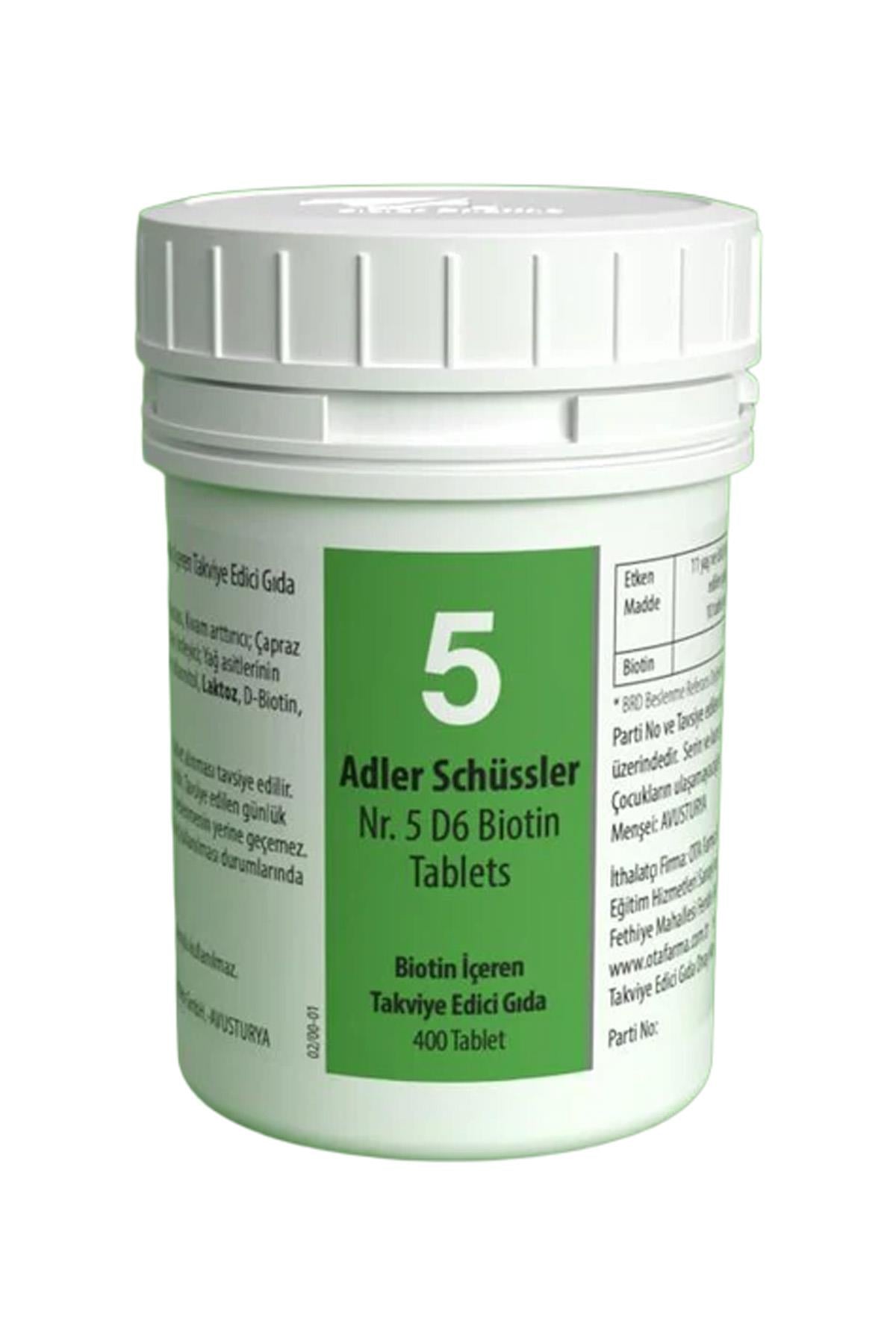 Adler Schüssler Tuzları No: 5 D6 Biotin 400 Tablet