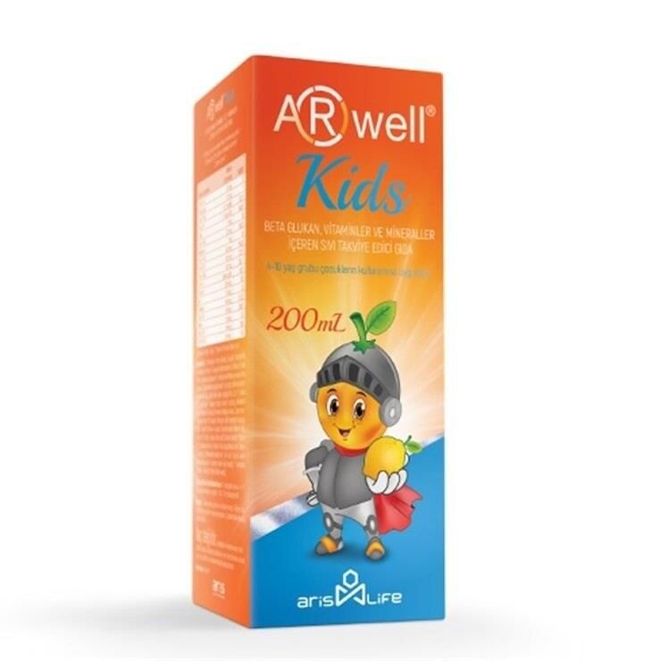 Arwell Kids Beta Glukan-Vitaminler ve Mineraller İçeren Sıvı Takviye Edici Gıda 200 ml