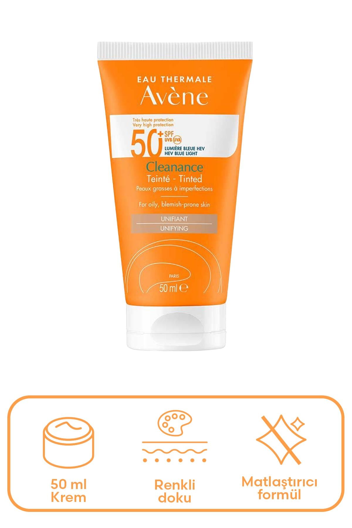 Avene Cleanance SPF50+ Renkli Güneş Kremi 50 ml