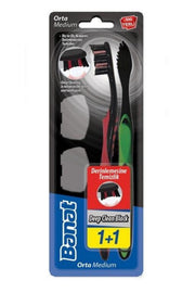 Banat Deep Clean Black Diş Fırçası Medium 1+1