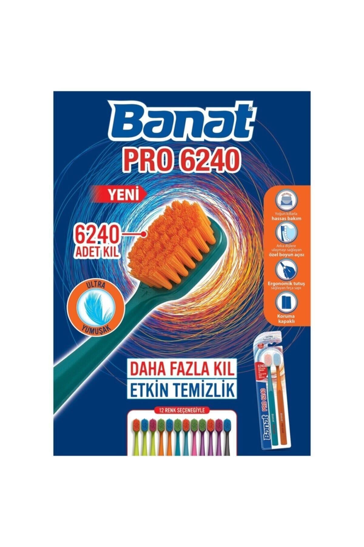 Banat PRO 6240 Ultra Yumuşak Diş Fırçası 2'li Paket
