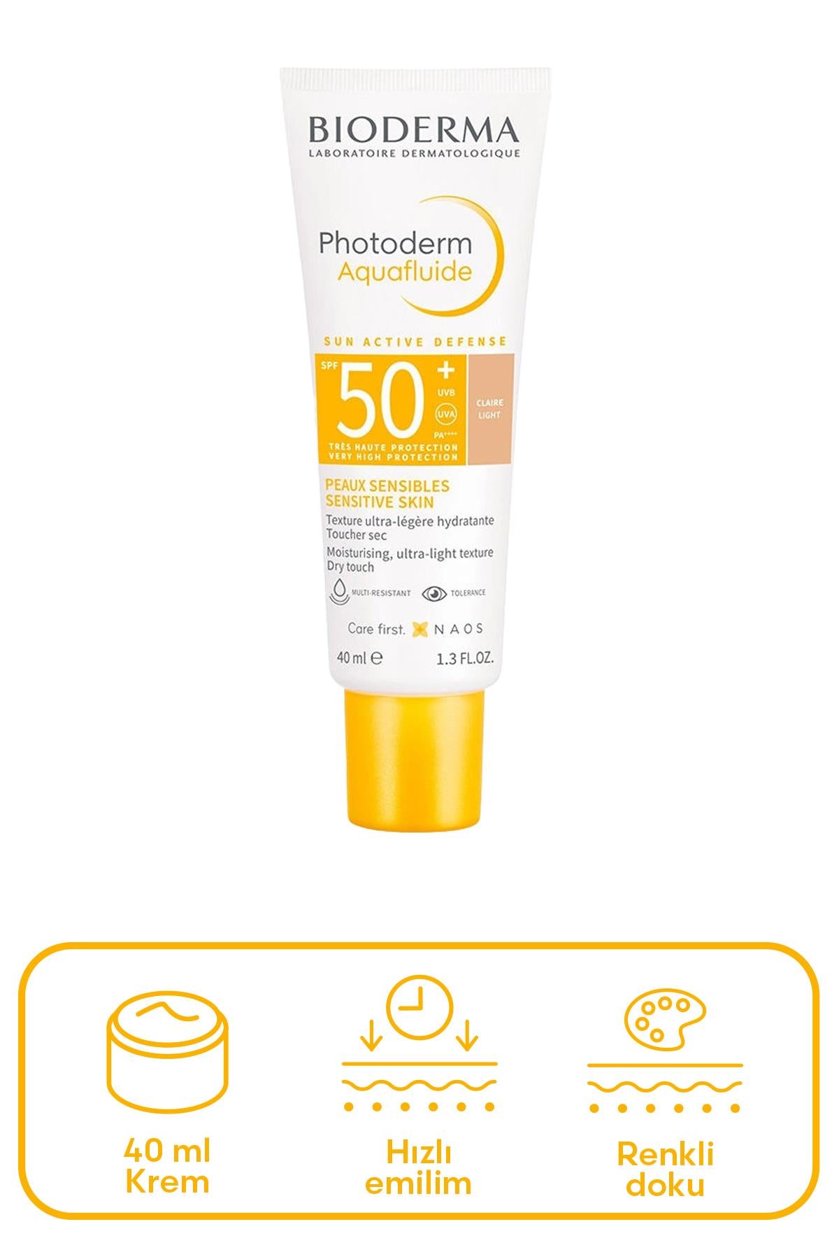 Bioderma Photoderm Aquafluide SPF 50+ Renkli Light Güneş Kremi 40 ml