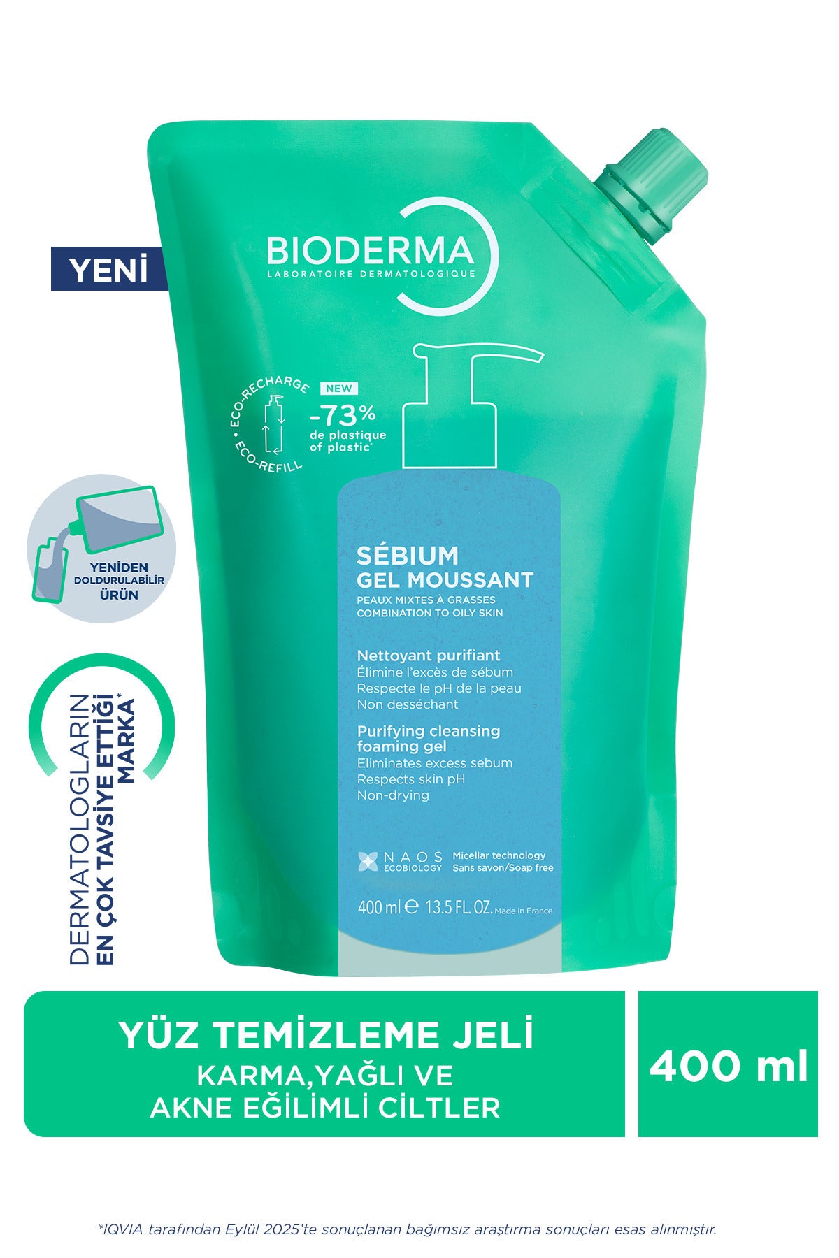 Bioderma Sebium Gel Moussant Refil 400 ml