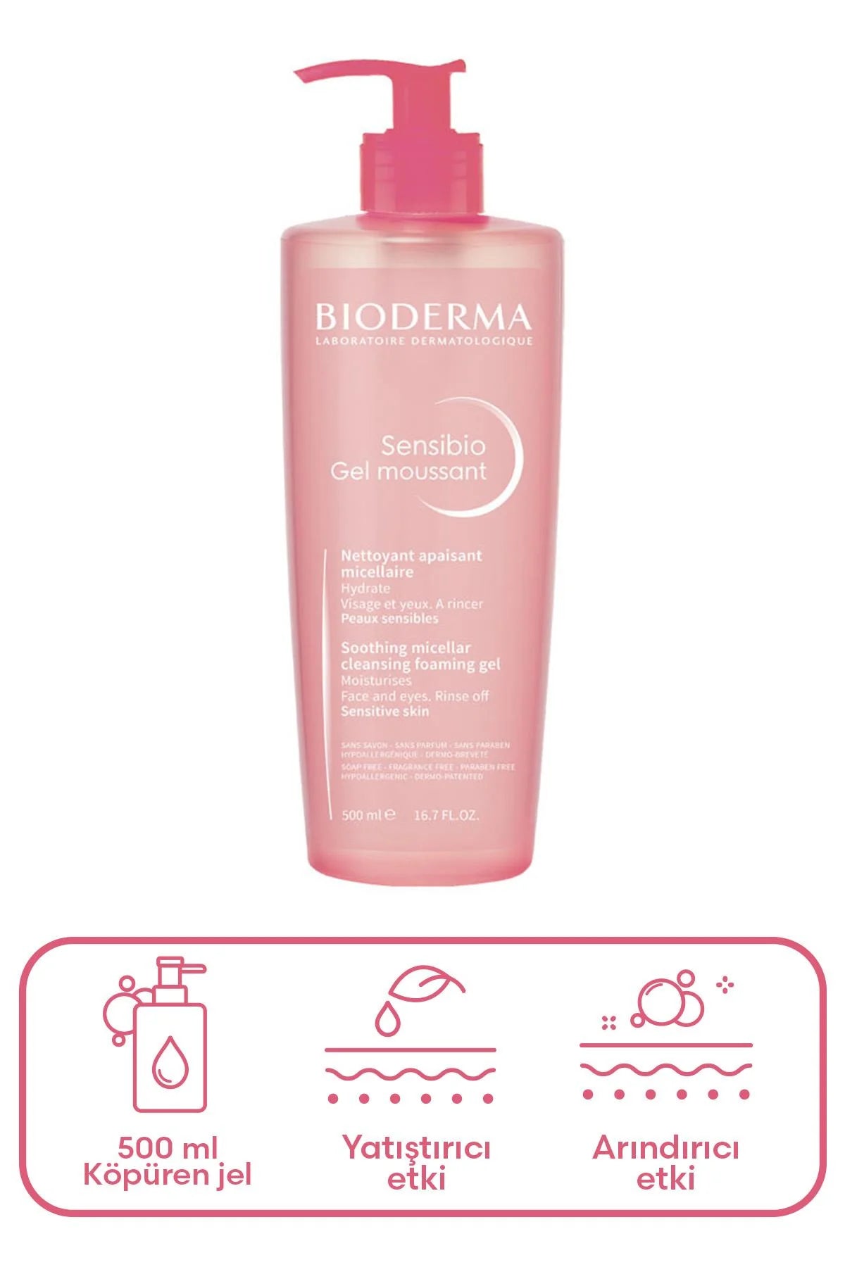 Bioderma Sensibio Foaming Cilt Temizleme Jeli 500 ml