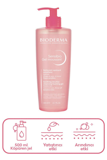 Bioderma Sensibio Foaming Cilt Temizleme Jeli 500 ml