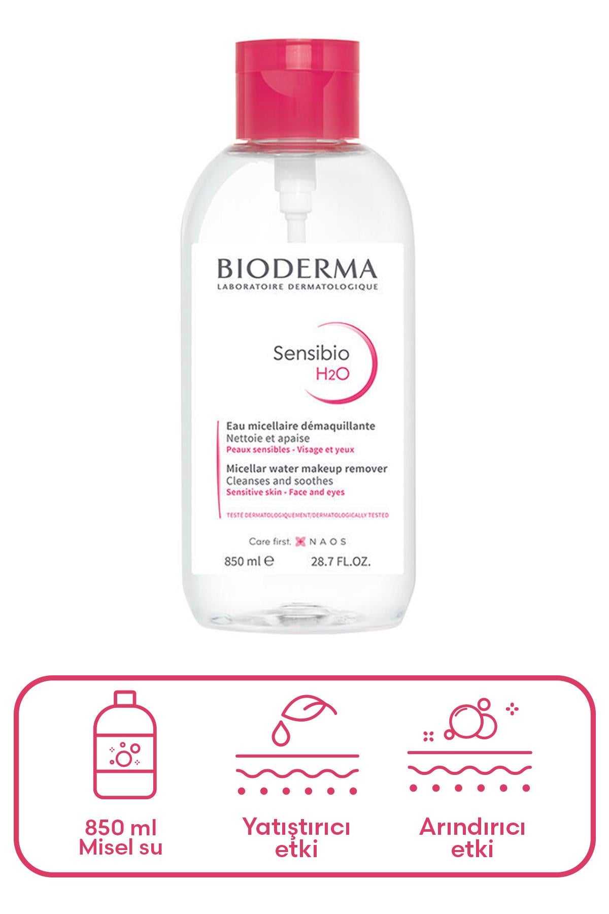 Bioderma Sensibio H2O Yüz ve Makyaj Temizleme Suyu 850 ml