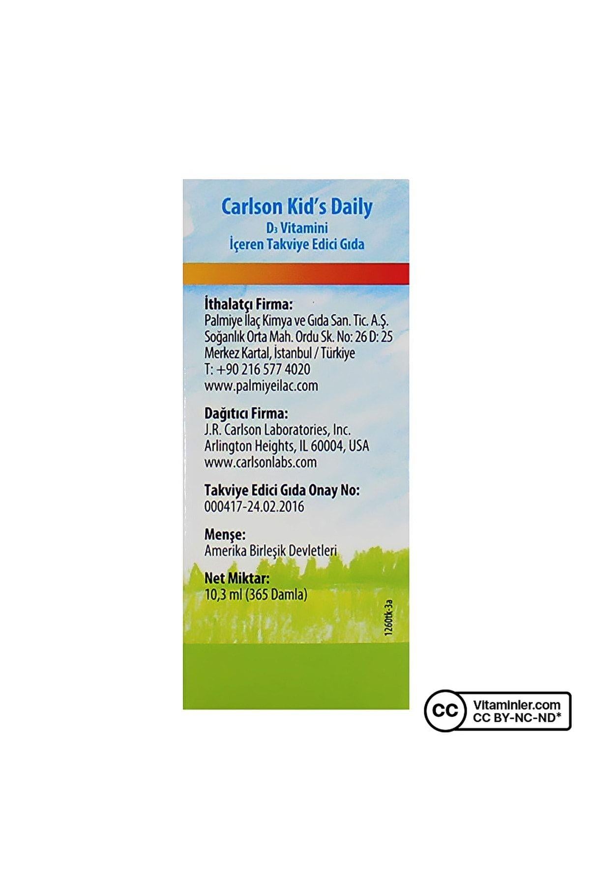 Carlson Kid's Daily D3 400 Iu Drop D3 Vitamini Damlası 10.3 ml