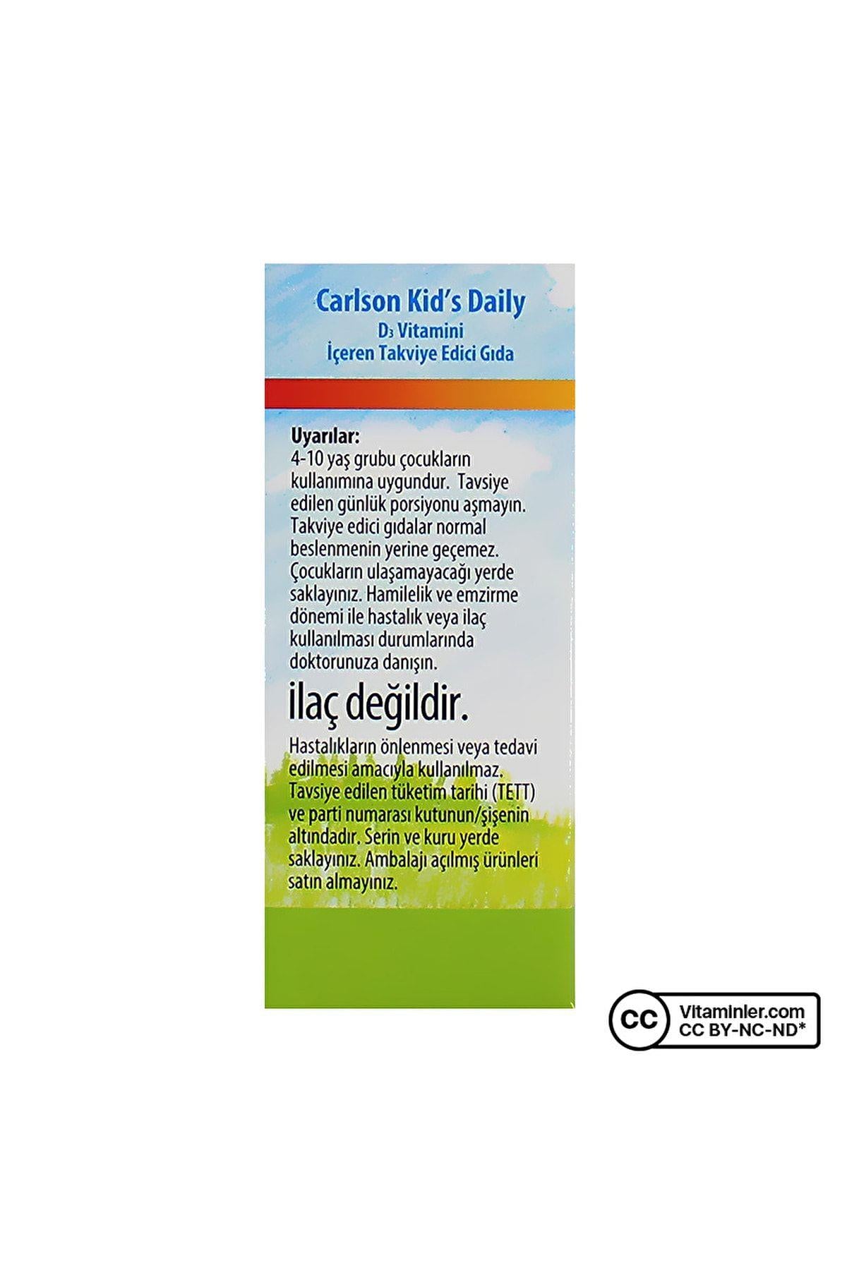 Carlson Kid's Daily D3 400 Iu Drop D3 Vitamini Damlası 10.3 ml