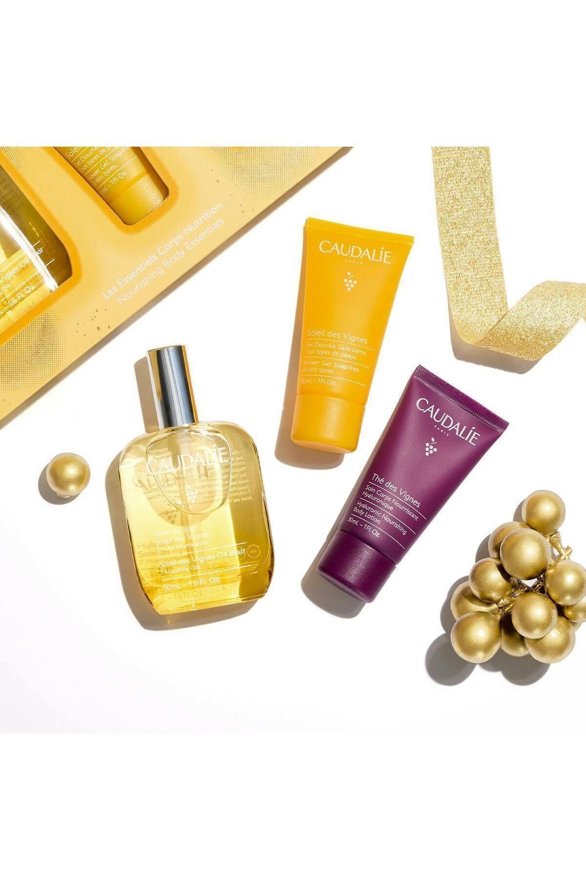 Caudalie Soleil des Vignes Elixir Yağ Seti-Elixir Yağ 50ml+Duş Jeli 30ml+Vücut Losyonu 30ml