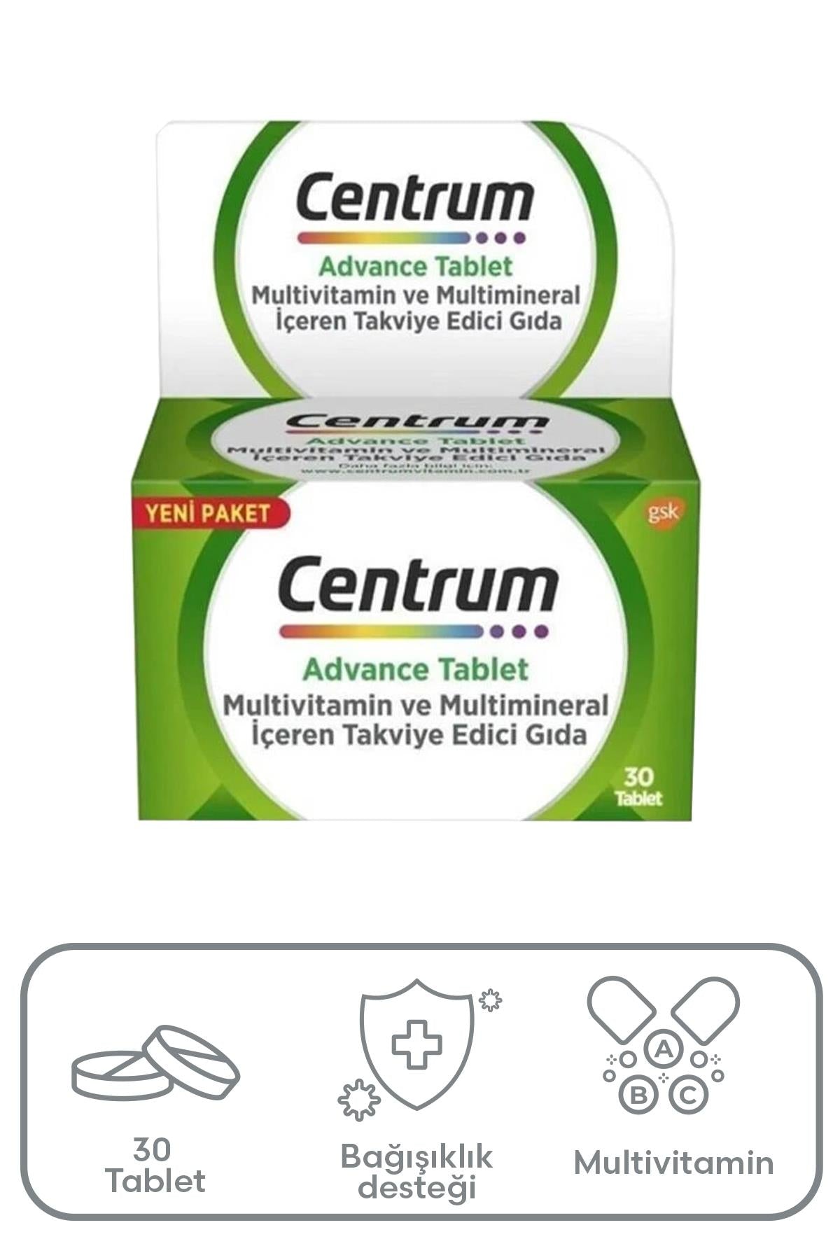 Centrum Advance Multivitamin ve Multimineral 30 Tablet