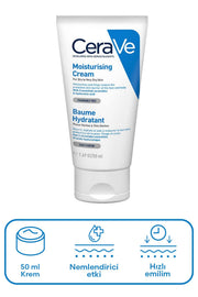 Cerave Kuru Ciltler İçin Seramid İçerikli Nemlendirici Krem 50 ml