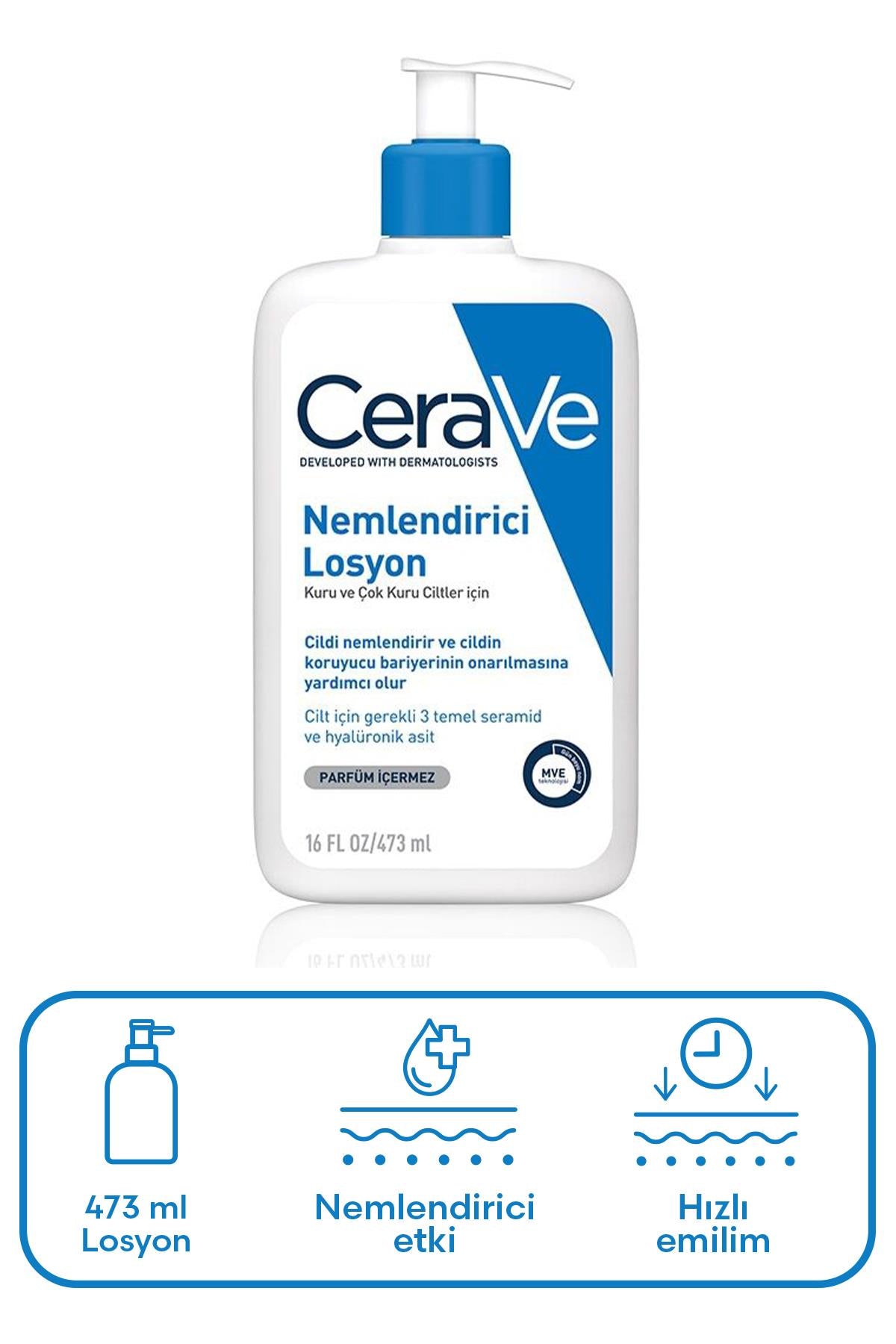 Cerave Kuru Ciltler İçin Seramid İçerikli Nemlendirici Losyon 473 ml