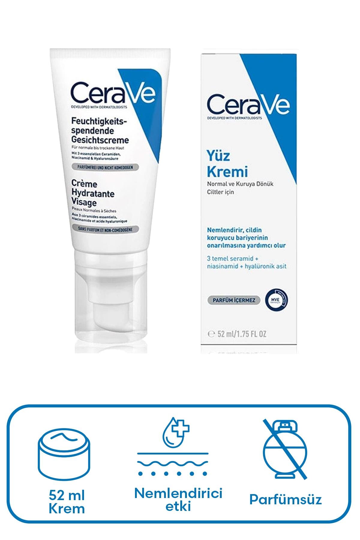 Cerave Nemlendirici Yüz Kremi 52 ml