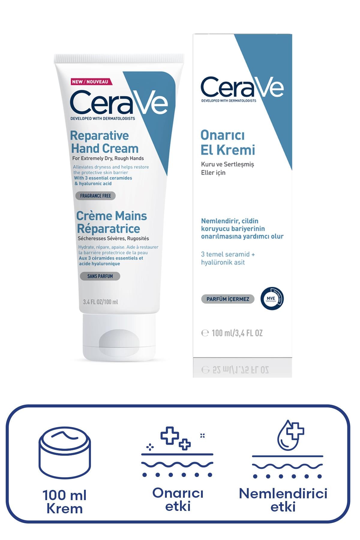 Cerave Onarıcı El Kremi 100 ml
