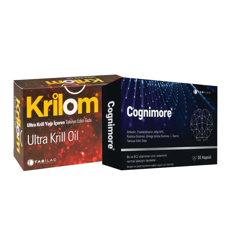 Cognimore 30 Kapsül + Krilom Ultra Krill Oil Takviye Edici Gıda 30 Kapsül