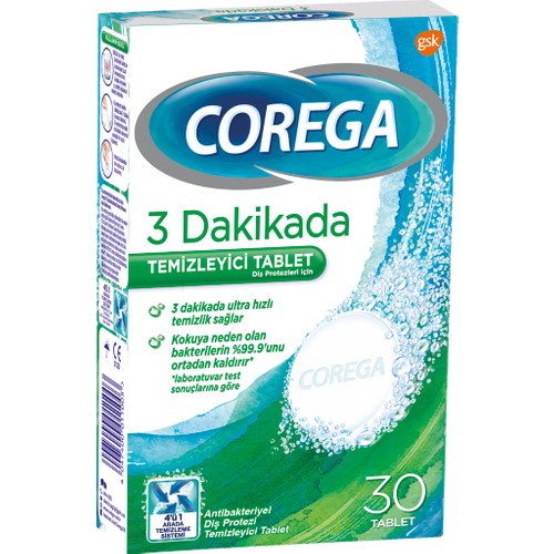 Corega Diş Protezi Temizleyici Tablet (30 Tablet)