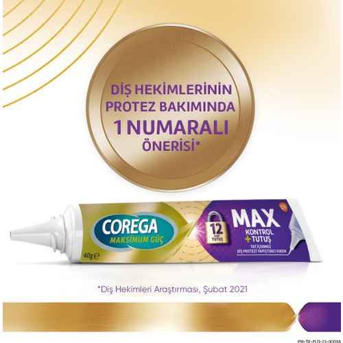 Corega Maximum Kontrol Diş Protezi Yapıştırıcı Krem 40 ml