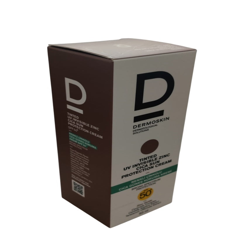 Dermoskin Tinted UV Invisible Zinc CICA Sun Protection Cream SPF50+