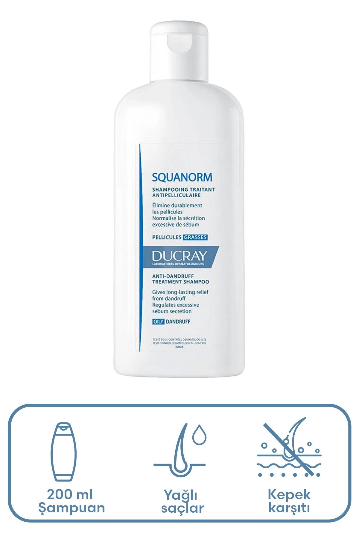 Ducray Squanorm Yağlı Kepek Karşıtı Bakım Şampuanı 200 ml