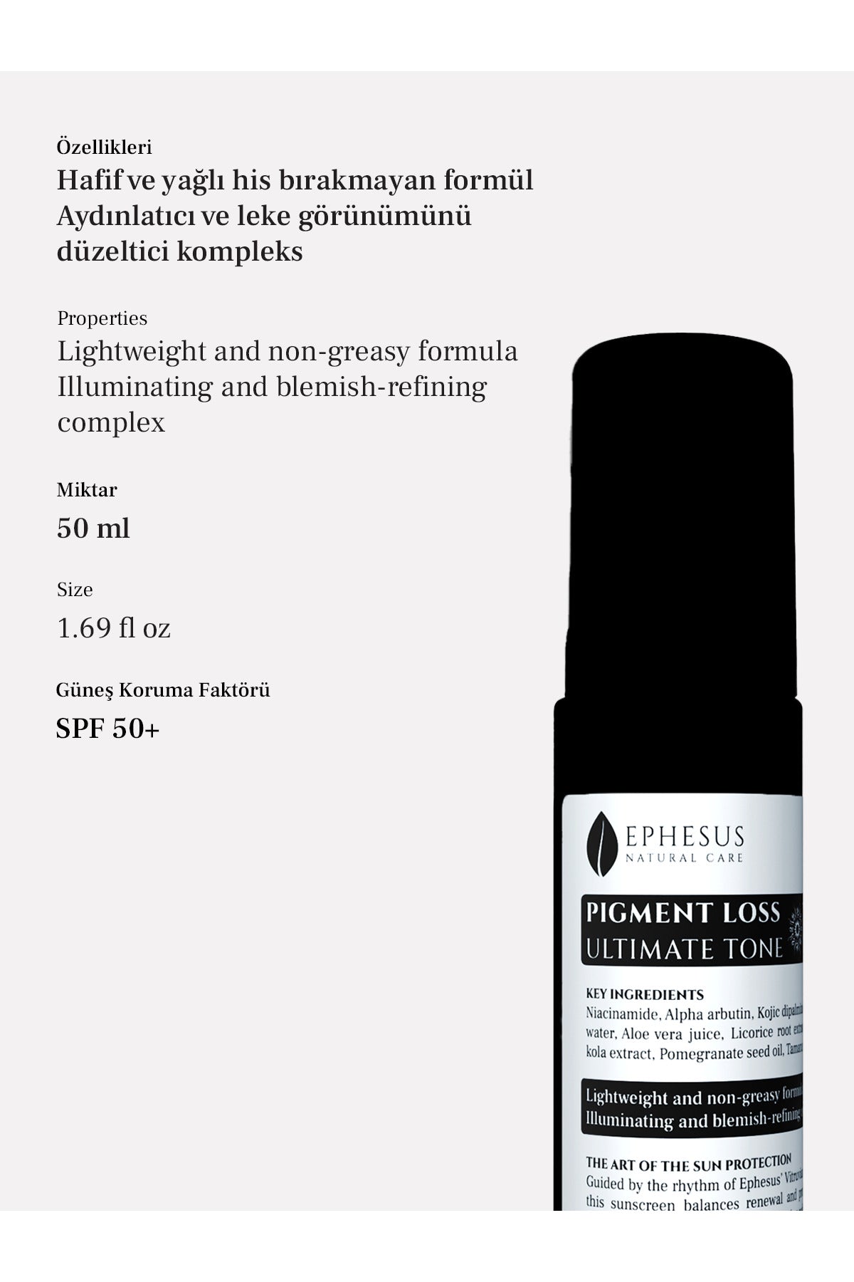 Ephesus Sun Krem Leke Karşıtı 50 ml