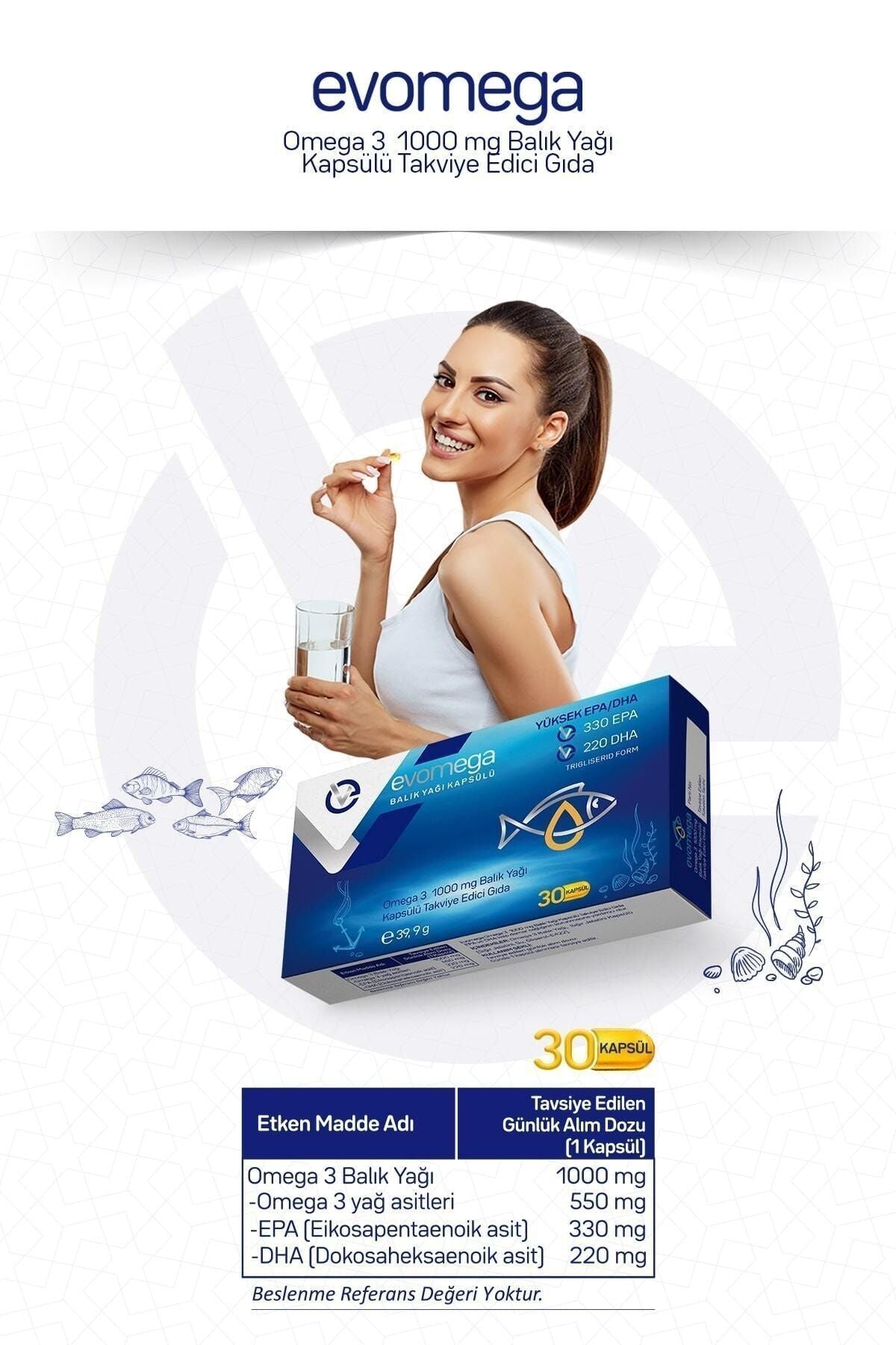 Evomega Omega 3 Balık Yağı 30 Kapsül