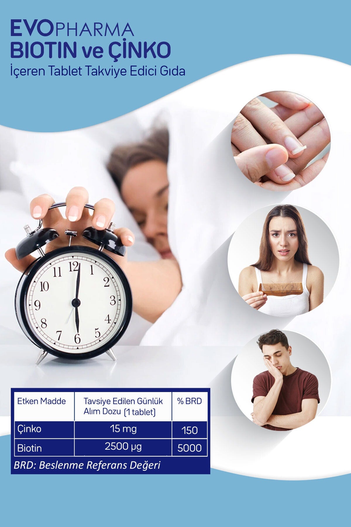 EvoPharma Biotin Çinko 30 Tablet