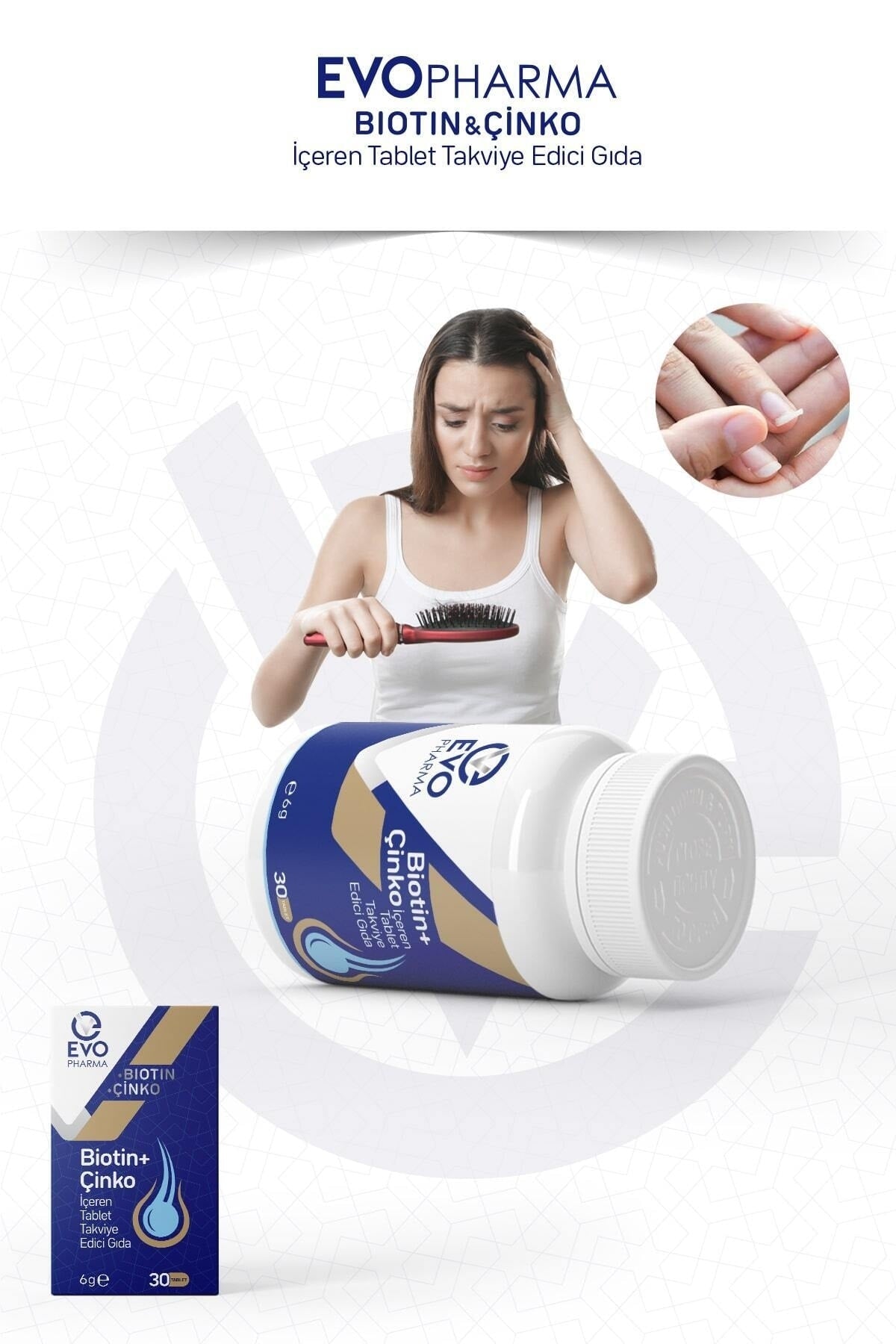 EvoPharma Biotin Çinko 30 Tablet