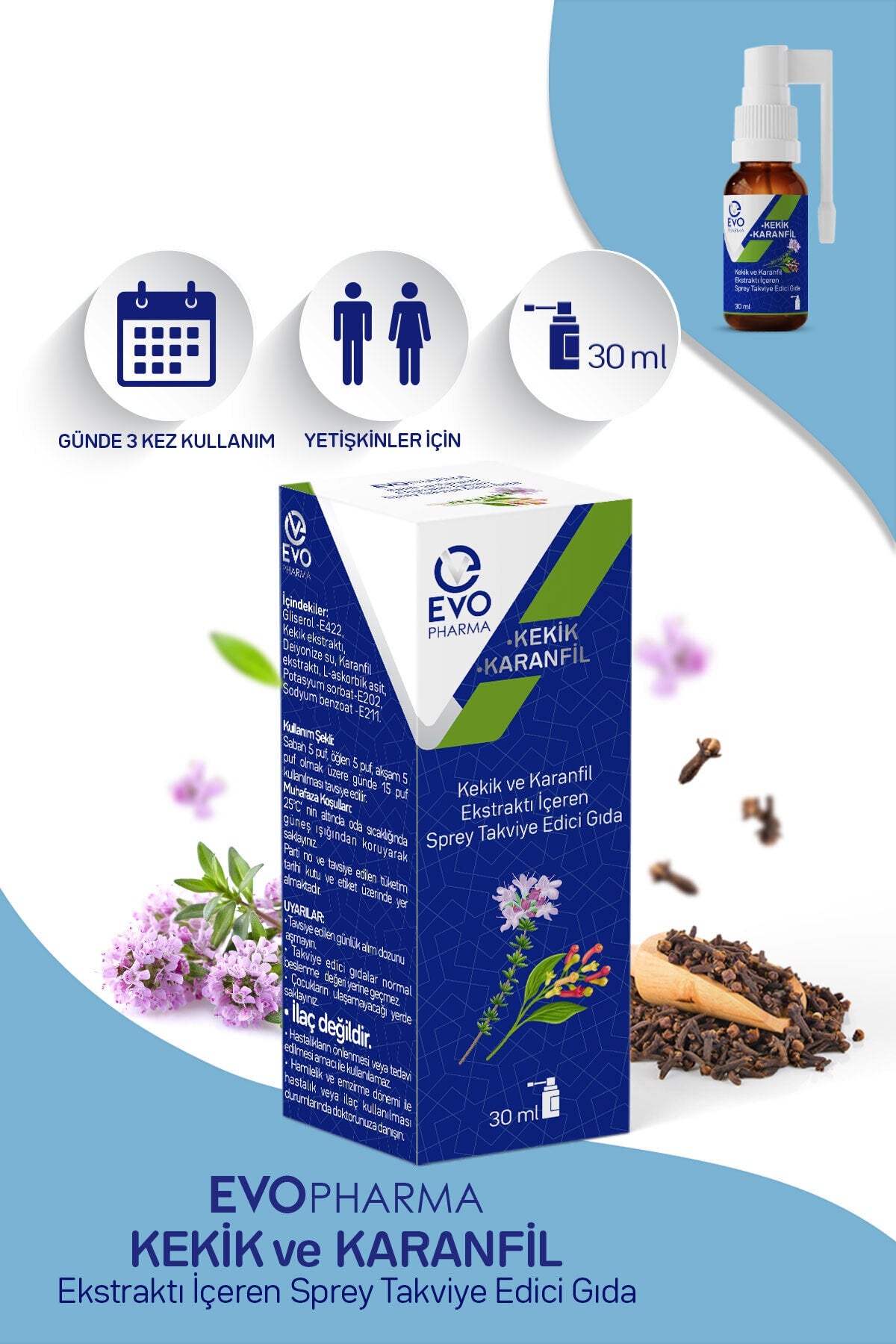 Evopharma Kekik Karanfil Sıvı 30 ml
