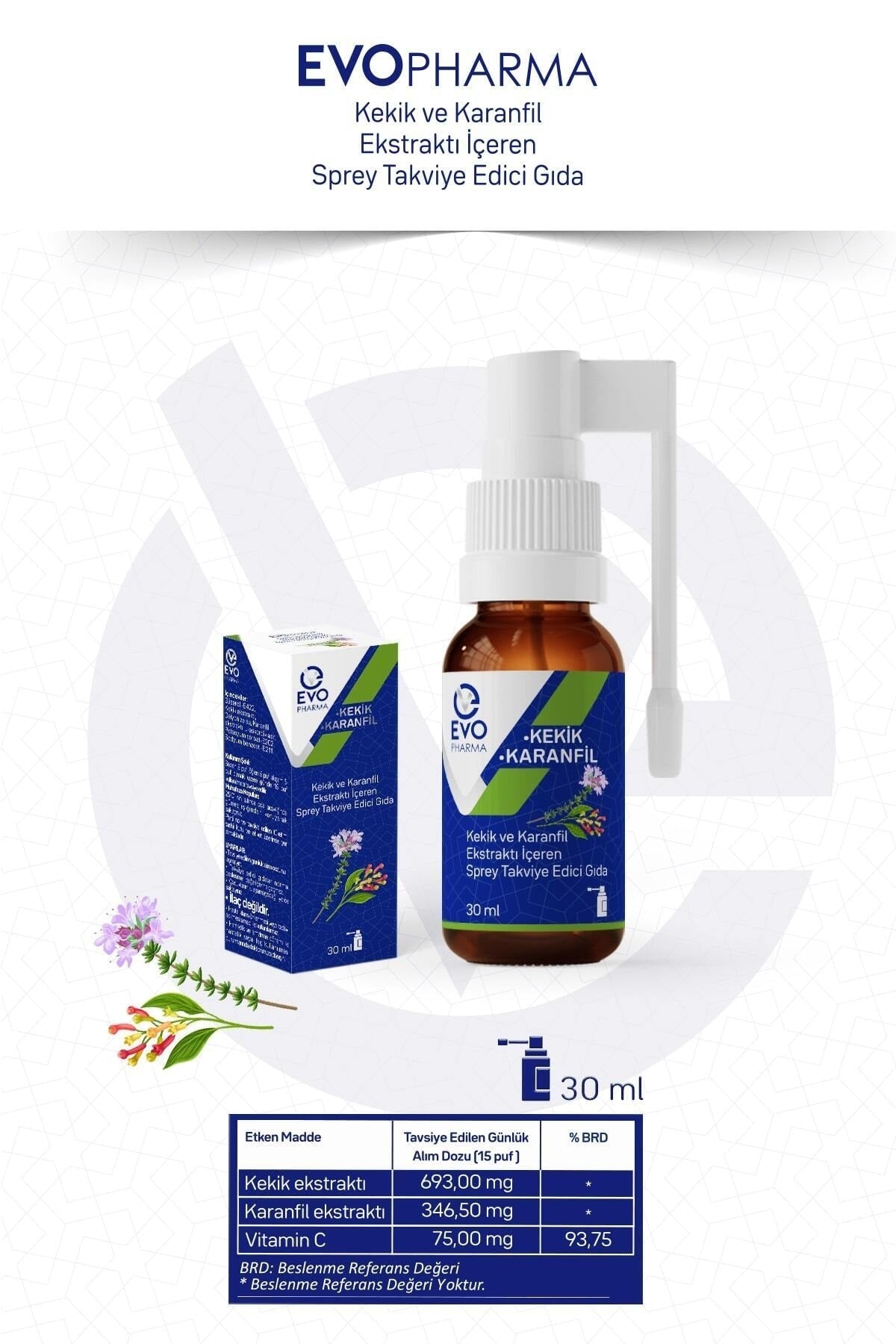 Evopharma Kekik Karanfil Sıvı 30 ml