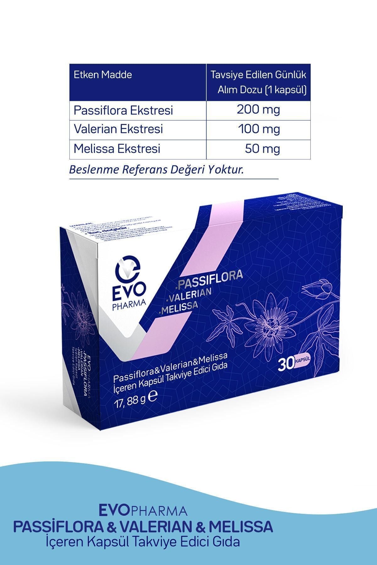 Evopharma Passiflora Valerian 30 Kapsül