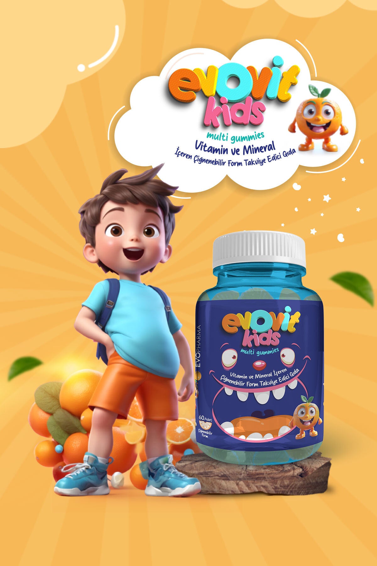 Evovit Kids Multi Gummies 60 Çiğneme Tableti