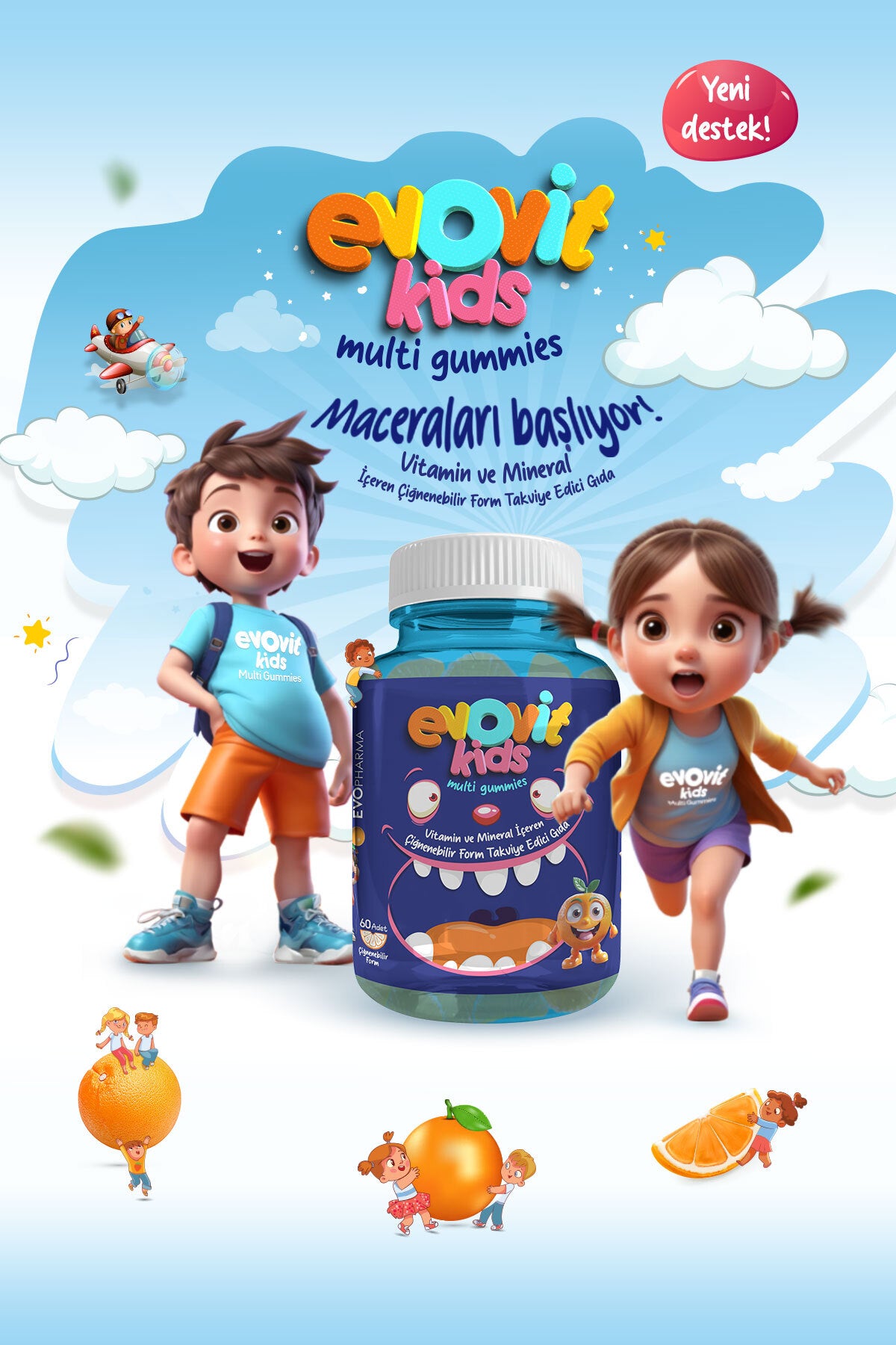 Evovit Kids Multi Gummies 60 Çiğneme Tableti