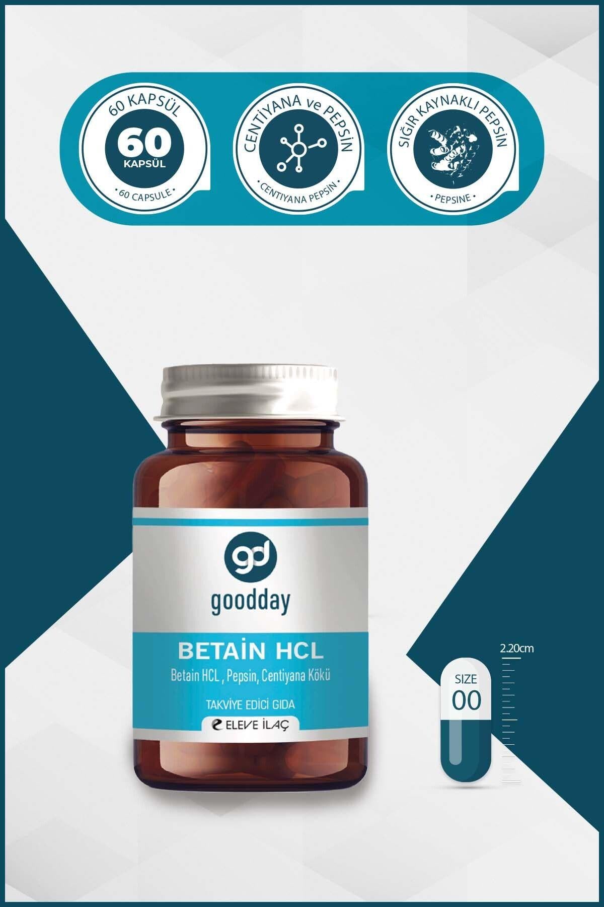 Goodday Betain Hcl Pepsin 60 Kapsül Besin Takviyesi