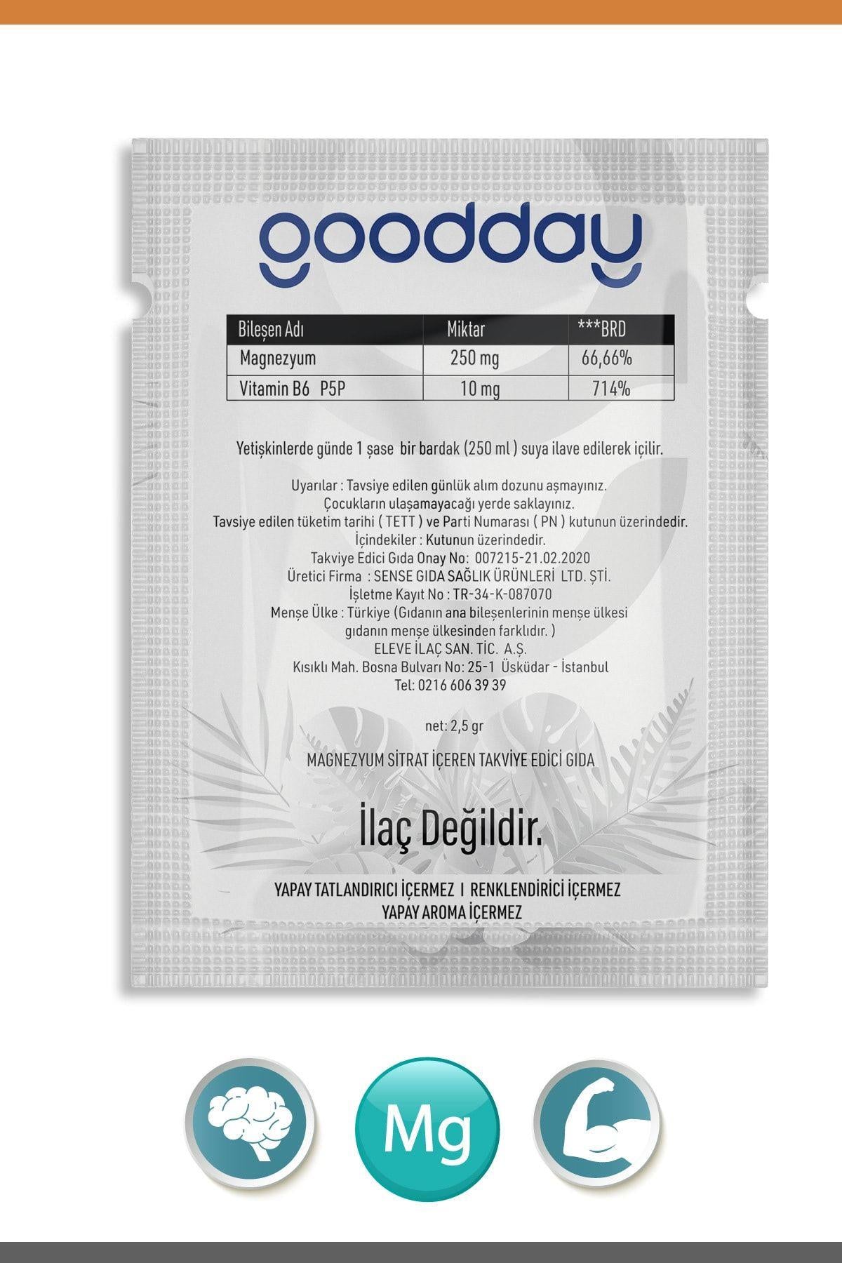 Goodday Magnezyum Plus S - Magnezyum Sitrat & P5P 60 Saşe