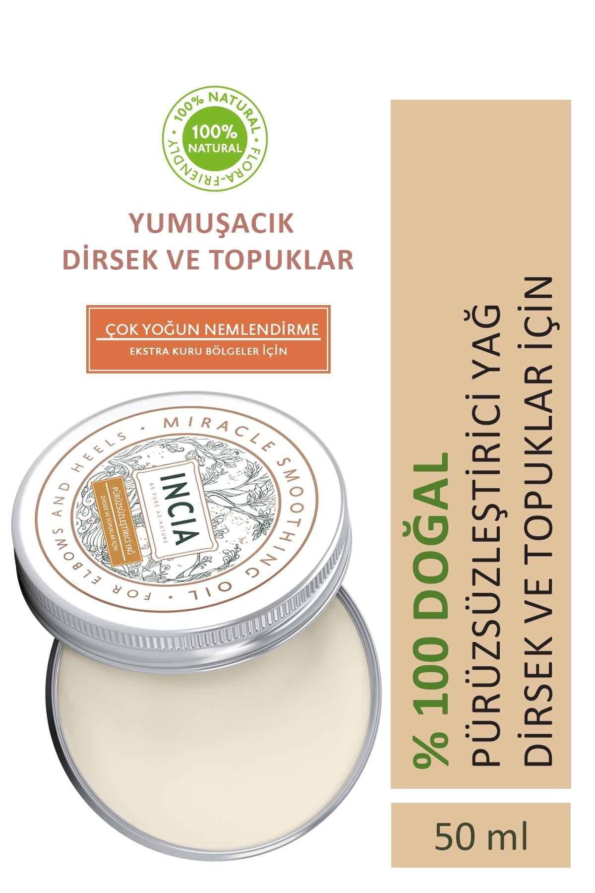 Incia Butter Doğal Pürüzsüzleştirici Yağ 50 ml