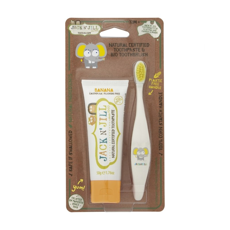 Jack and Jill Toothbuddy Fil Diş Fırçası + Muz Aromalı Diş Macunu 50 gr