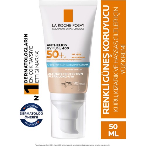 La Roche Posay Anthelios UVMune SPF50+ Nemlendirici Güneş Kremi 50 ml - Renkli