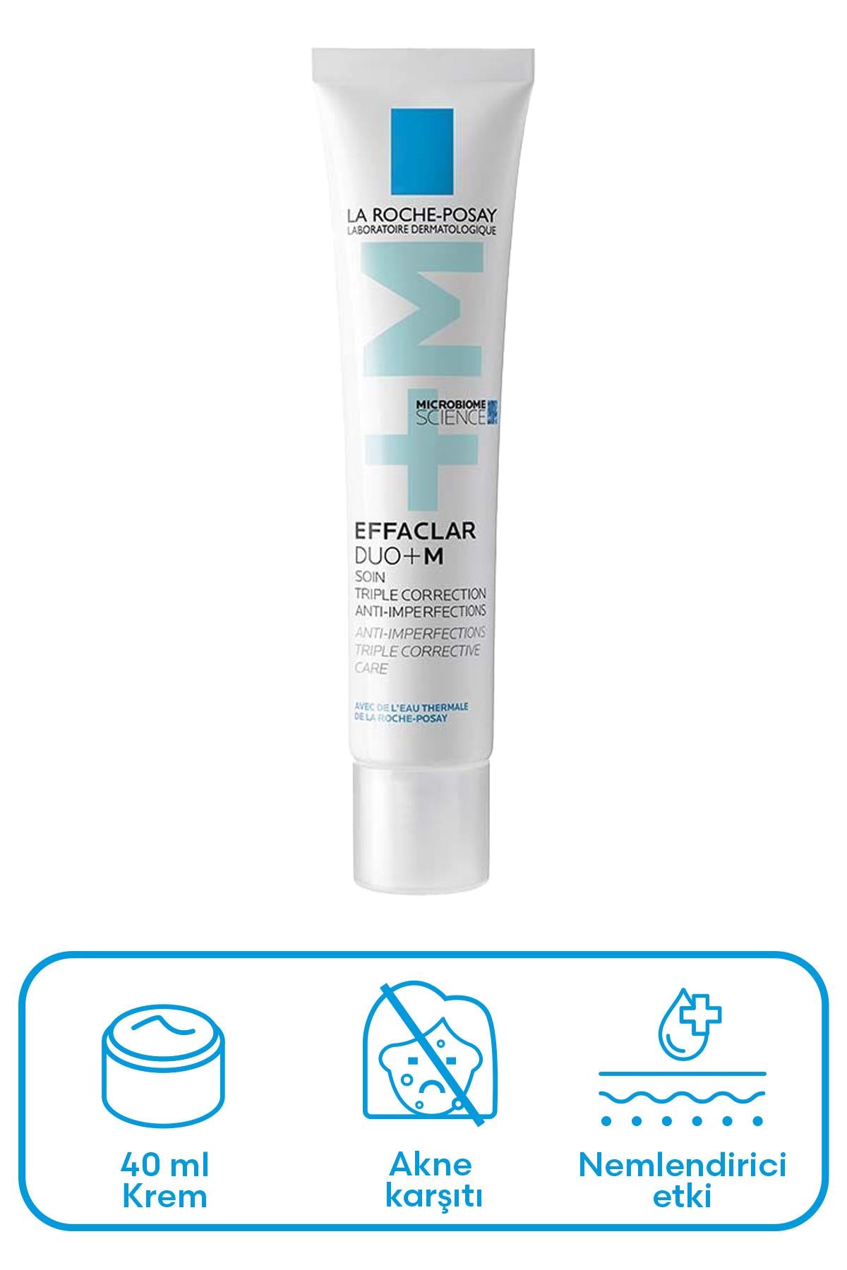 La Roche Posay Effaclar Duo+M Yağlı Ve Akneye Eğilimli Ciltler için Yüz Bakım Kremi 40 ml