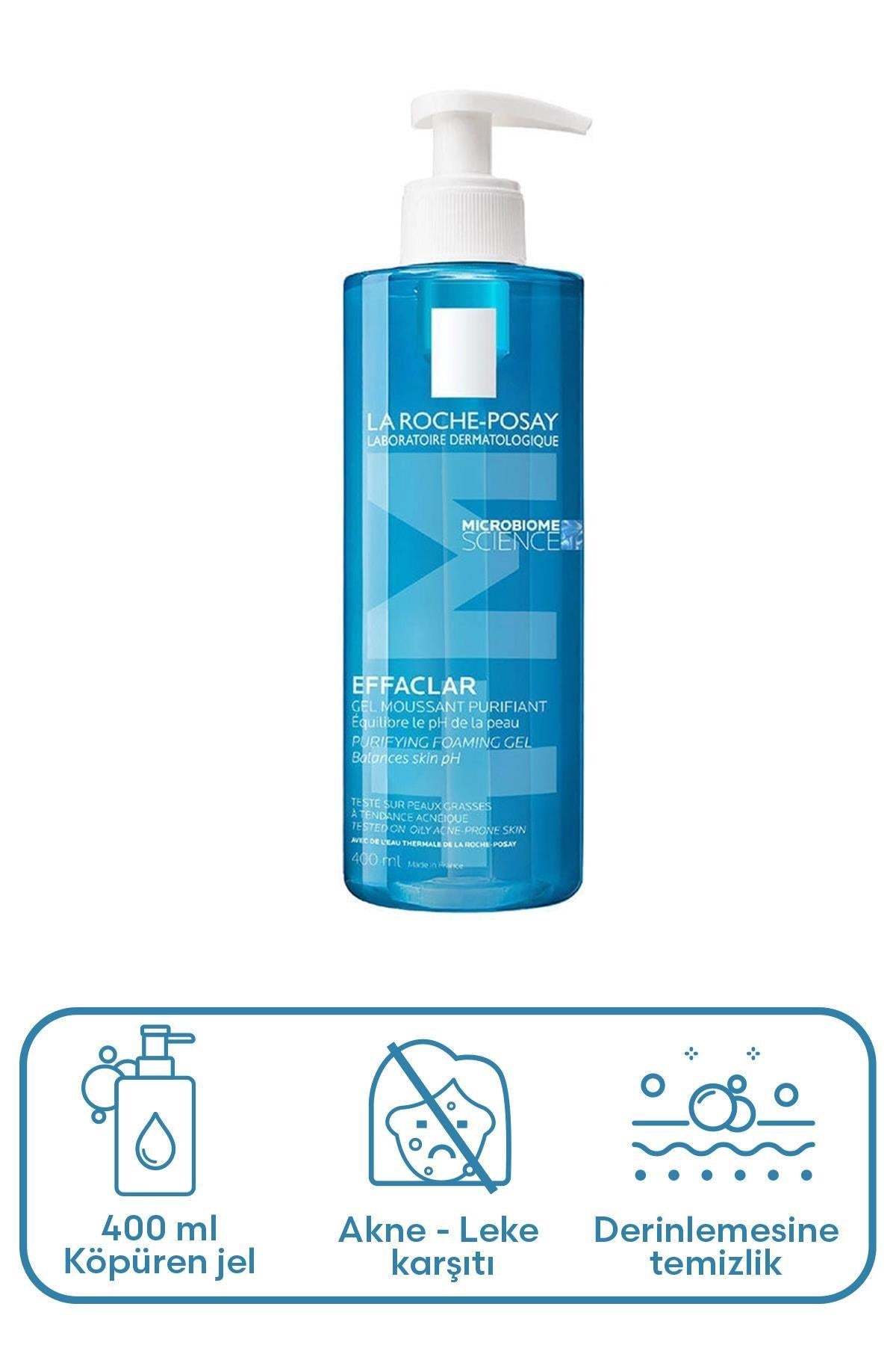 La Roche Posay Effaclar Jel Yağlı Ve Akneye Eğilimli Ciltler için Yüz Temizleme Jeli 400 ml