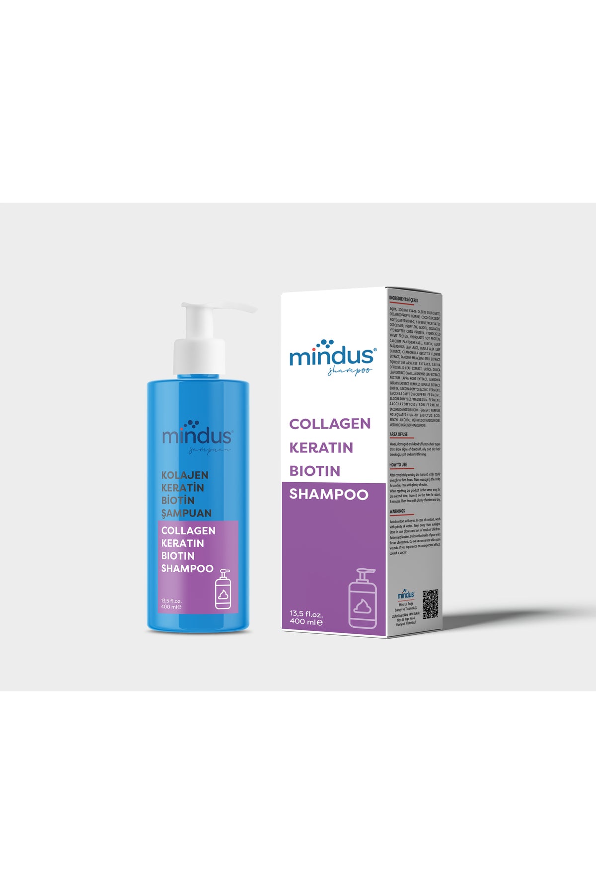Mindus Kolajen - Keratin - Biotin Şampuan 400 ml