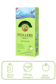 Mollers Omega 3 Balık Yağı Sıvı Formu 250 ml Elmalı
