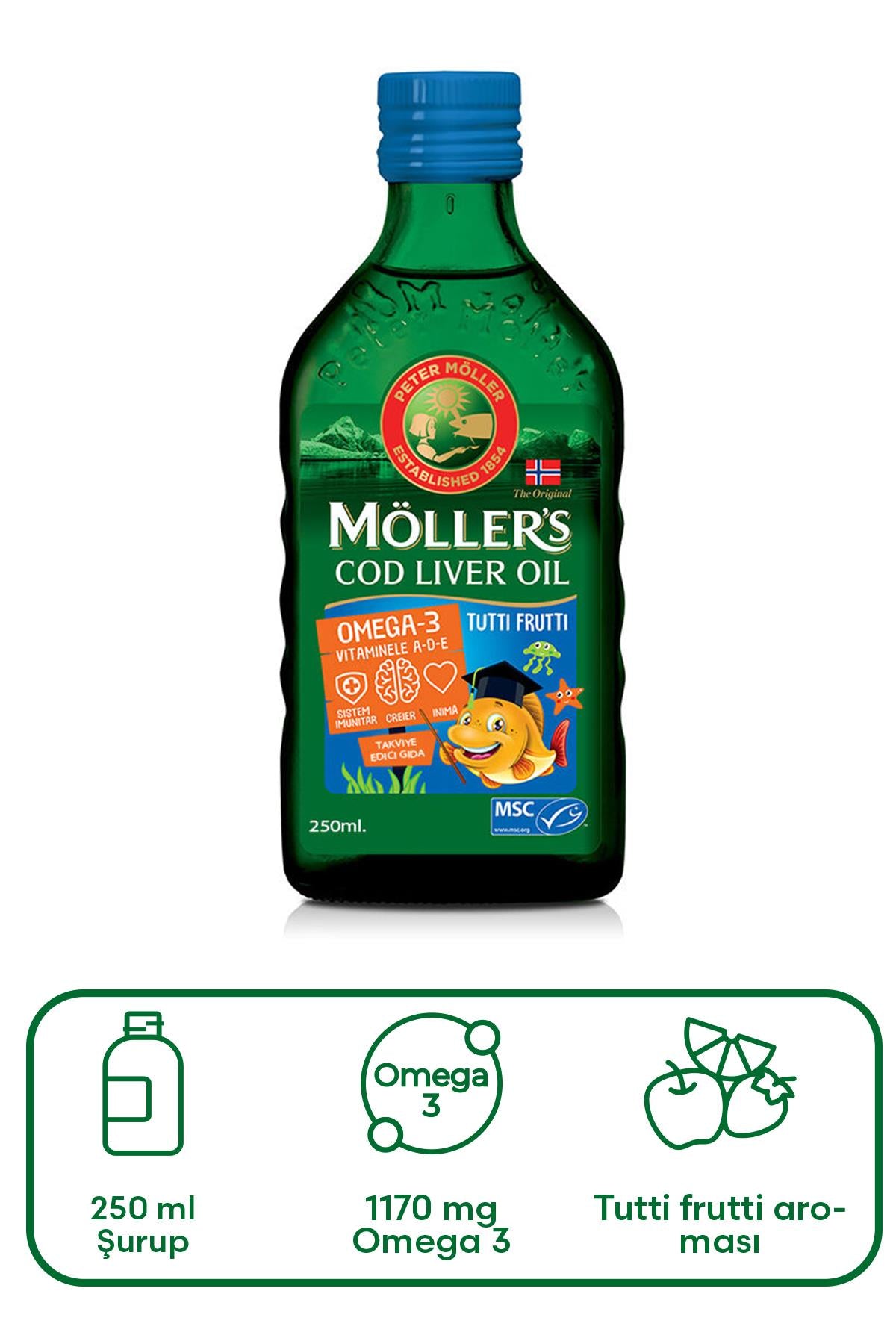 Mollers Omega 3 Balık Yağı Sıvı Formu 250 ml