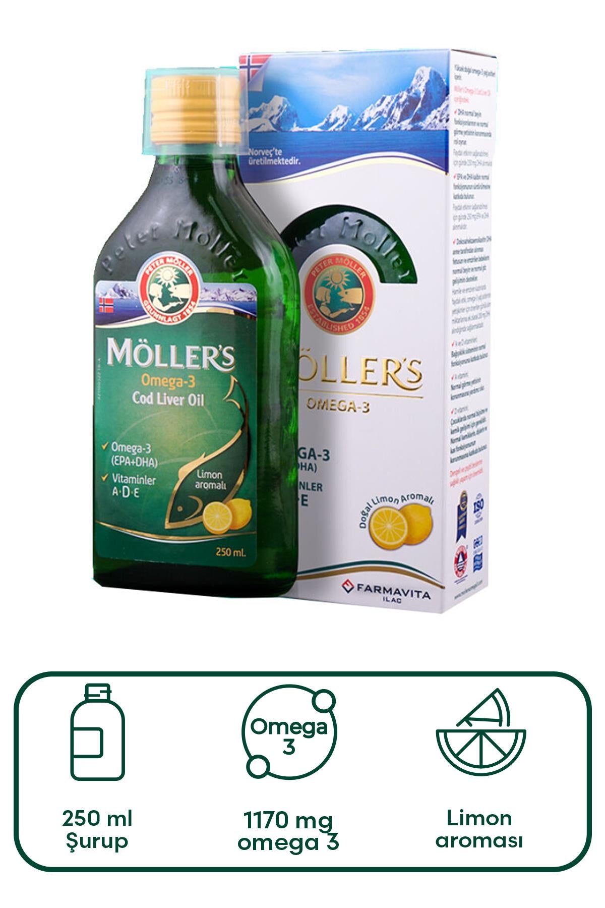Möllers Omega 3 Takviye Edici Gıda Limonlu 250 ml