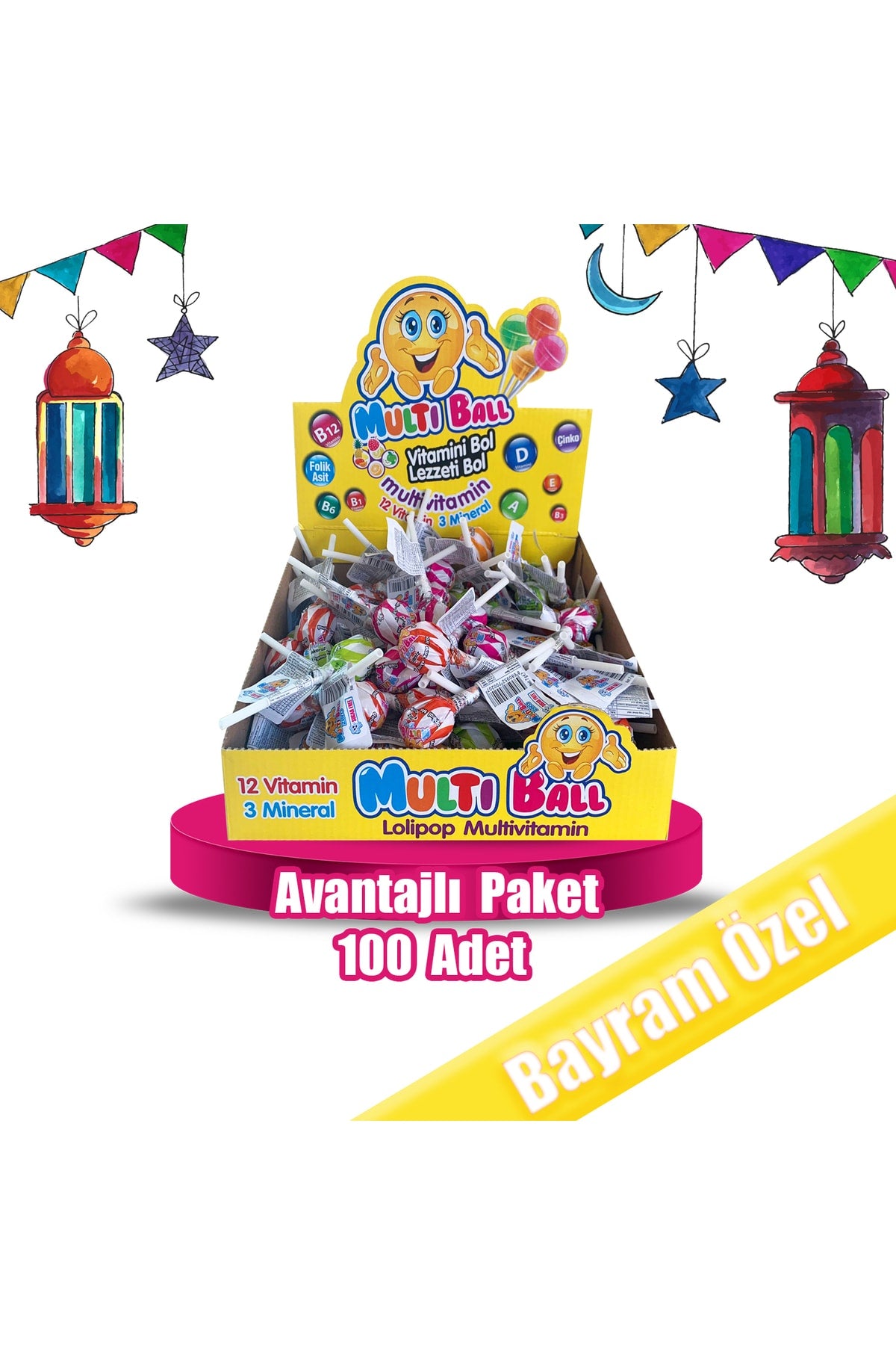 Multiball Sarı 100'li Lolipop