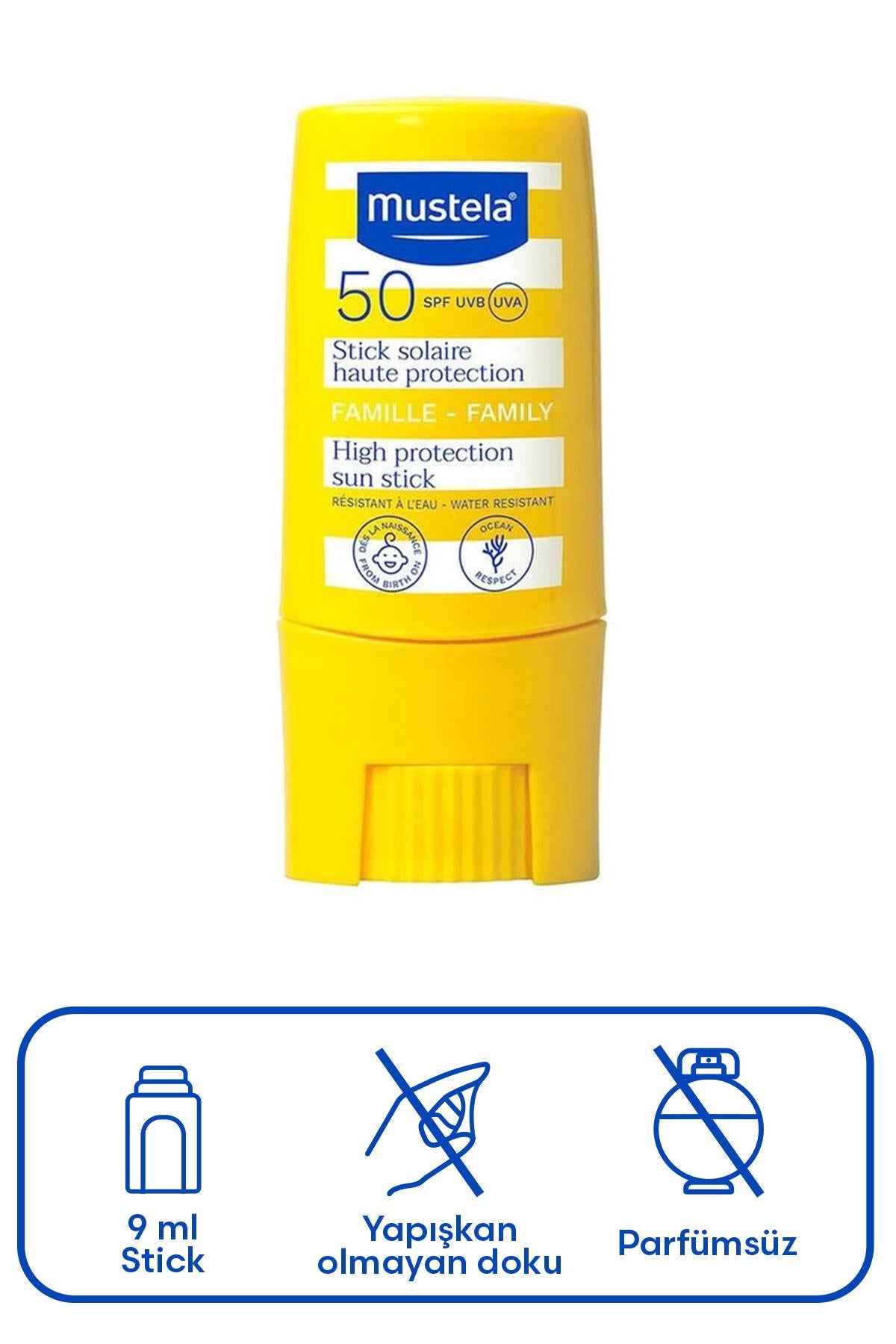 Mustela SPF50+ Çok Yüksek Koruma Faktörlü Güneş Stick 9 ml