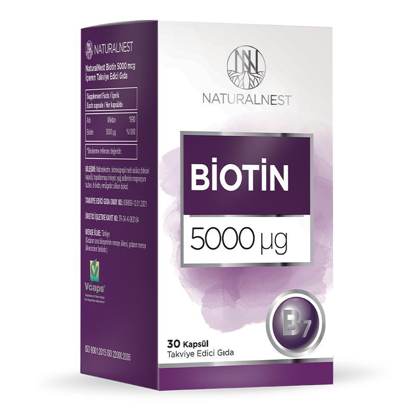 Naturalnest Biotin 5000 ug Takviye Edici Gıda 30 Kapsül