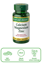 Natures Bounty Calcium Magnesium Zinc + D3 Takviye Edici Gıda 100 Kaplet