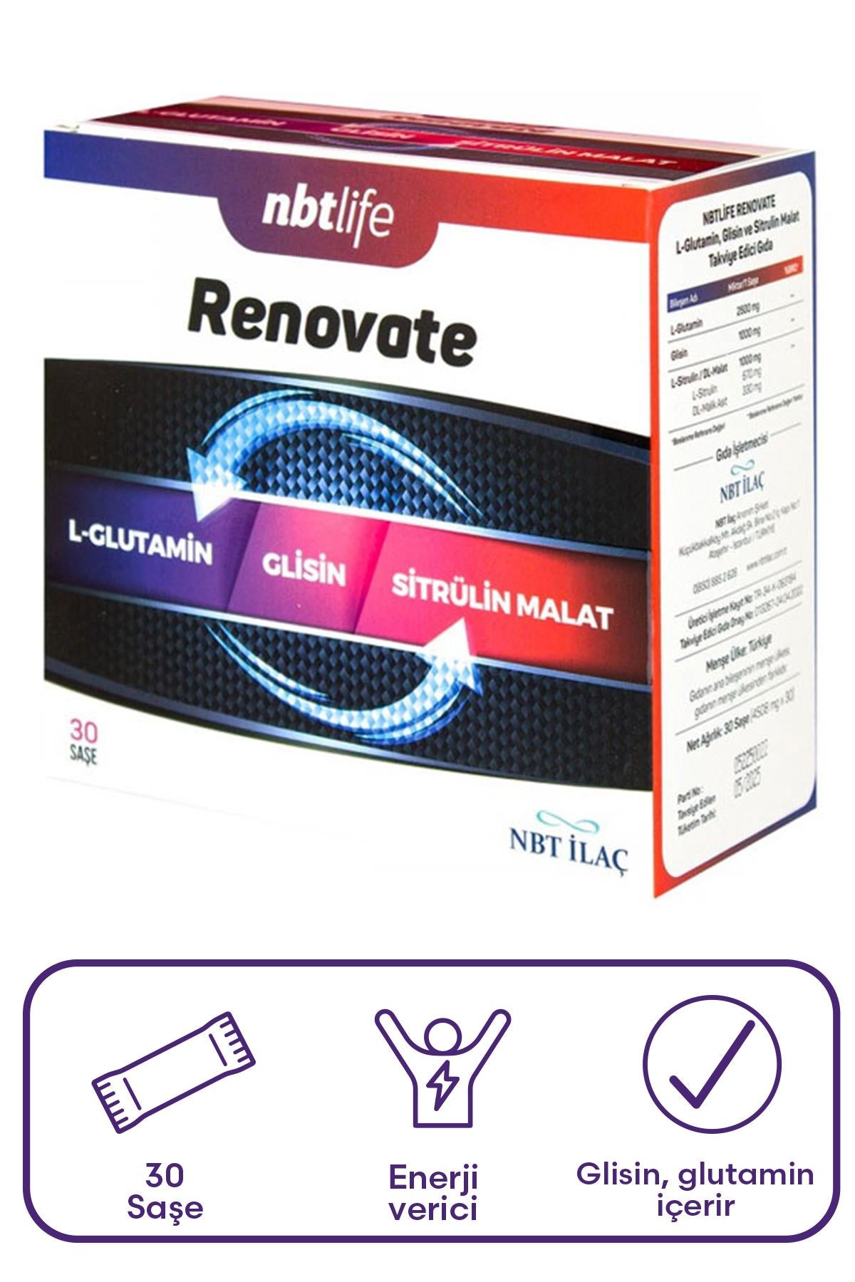 Nbt Life Renovate Takviye Edici Gıda 30 Saşe