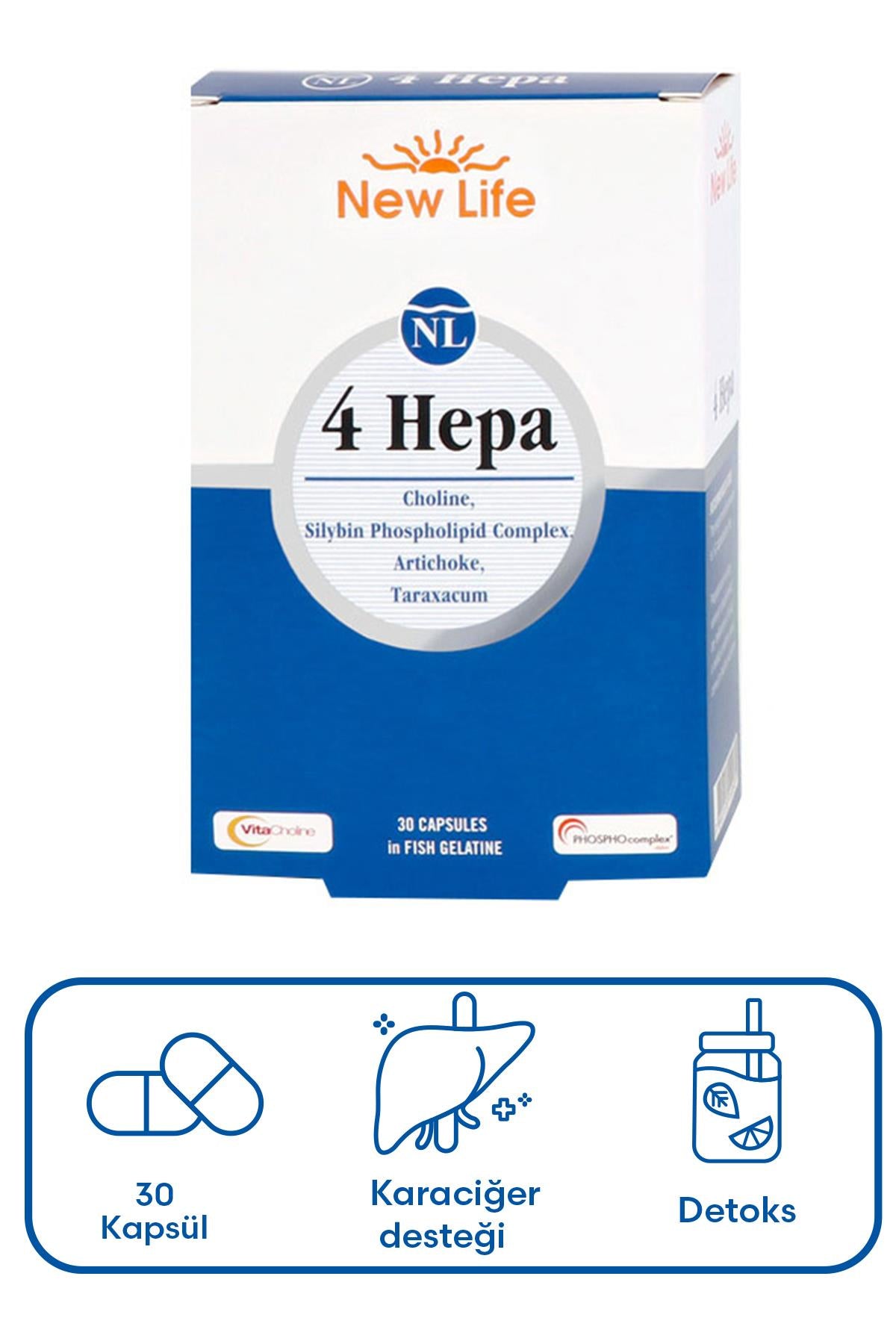 New Life 4 Hepa Takviye Edici Gıda 30 Kapsül